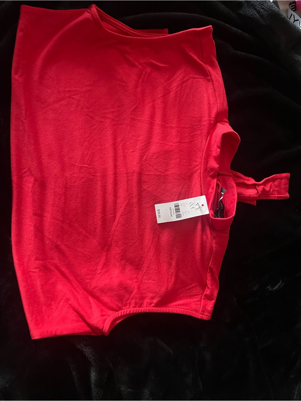 New York & Company Bright Red Short Sleeve Tee